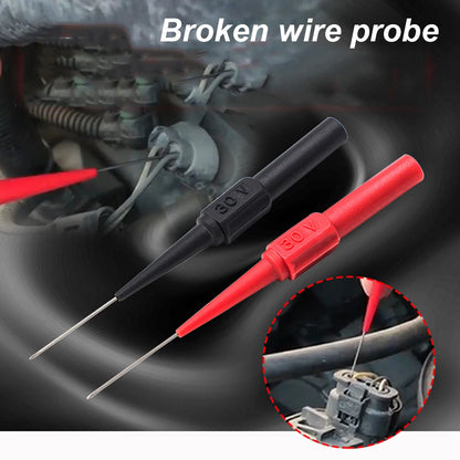 Kit Puntas Prueba Multímetro (x2) - Sondas Automotrices No Destructivas (600V/10A, Aguja 2mm)