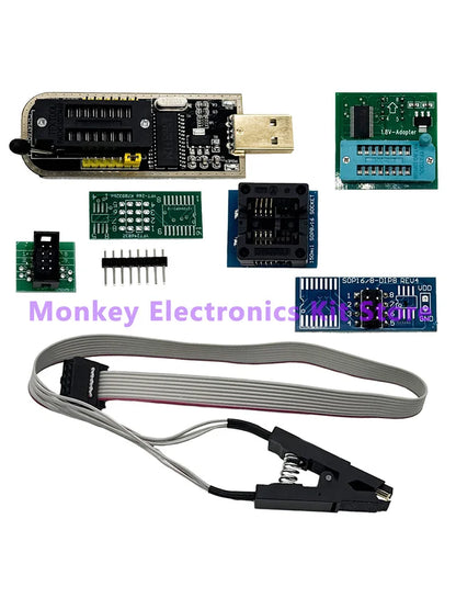 Kit Programador USB CH341A EEPROM/Flash/BIOS con Clip SOIC8 y Adaptador 1.8V + ZIF Socket