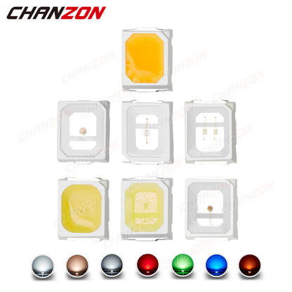100Pcs 2835 SMD LED Diode Chip Cool Warm White Red Green Blue Yellow 0.2W 0.5W 2V 3V Small DIY SMT PCB Lamp Light Beads Emitting