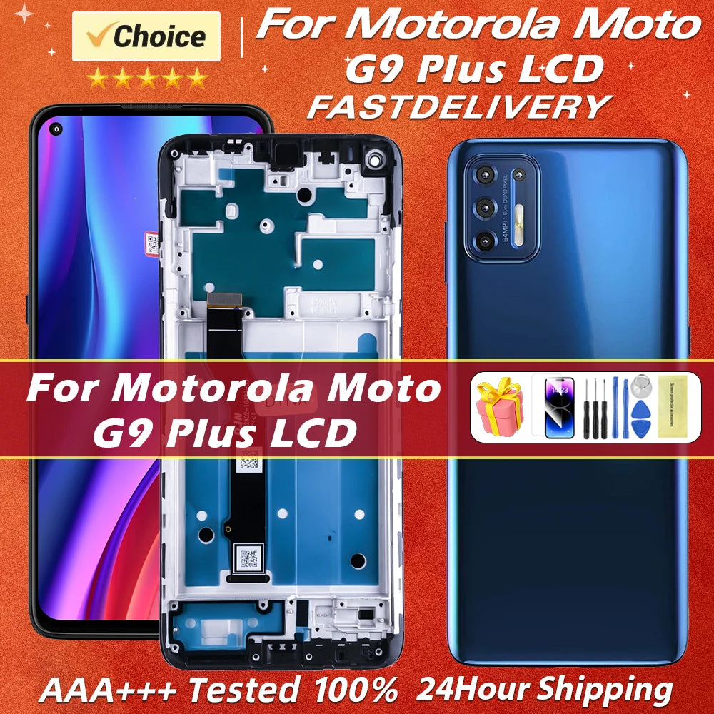 6.81"For Motorola Moto G9 Plus XT2087-1 LCD Display With Frame Touch Panel Digiziter Assembly For Moto G9 Plus Screen Replacemen