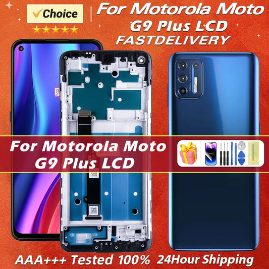 6.81"For Motorola Moto G9 Plus XT2087-1 LCD Display With Frame Touch Panel Digiziter Assembly For Moto G9 Plus Screen Replacemen
