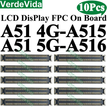 Conector FPC Pantalla LCD en Placa para Samsung Galaxy A10/A20/A21/A30S/A40/A50/A51/A70S / M12/M14/M15/M16 (10 Unidades)