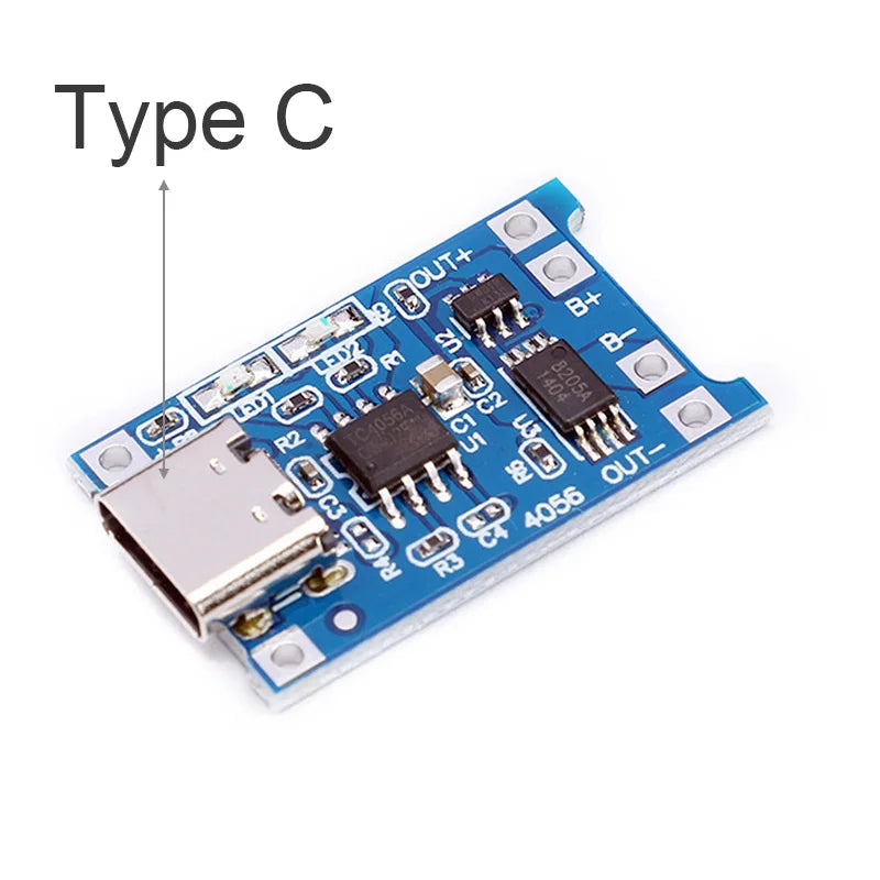 DIY Type-C Micro USB 5V 1A 18650 TP4056 Lithium Battery Charger Module Charging Board With Protection Two-in-One