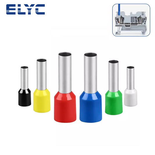 Conector Ferrule Cobre Oricalco Terminal Punta Cable Aislado Crimp (0.5-6mm², 22-10AWG, E0510-E6010) (1000 Unidades)