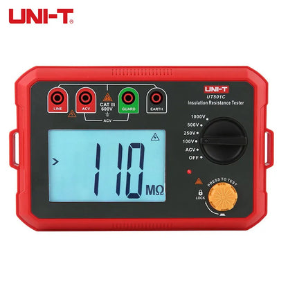 Probador Resistencia Aislamiento UNI-T UT501A/UT501C/UT502A/UT502C - Megóhmetro Digital Ohm Tester, Auto Rango, Backlight