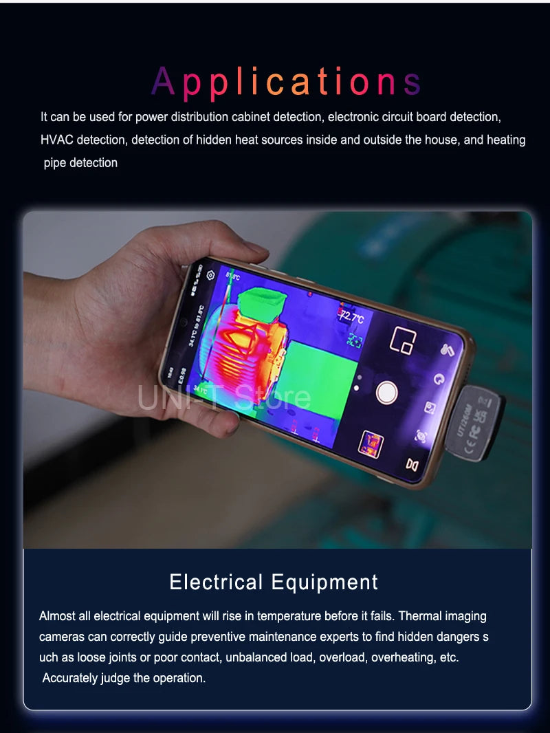 Termógrafo Móvil UNI-T UTi260M para Android (Tipo C) - Herramienta Temperatura Módulo PCB/Electrónico