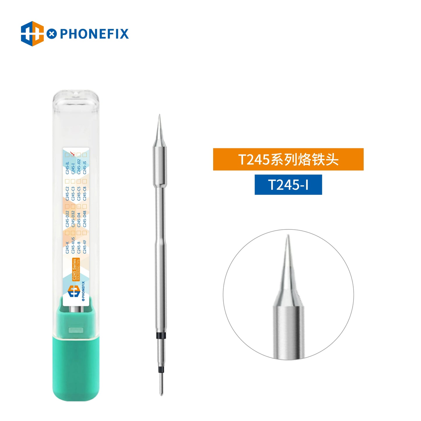 Puntas Cautín Soldador PHONEFIX Serie C245/C470 para Estación JBC / Mango Universal T245/T470 (Reparación PCB/IC)