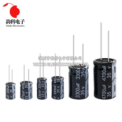 Capacitor Electrolítico Aluminio (0.47uF-1000uF, 10V-450V) - Unidad (Especificar Valor)