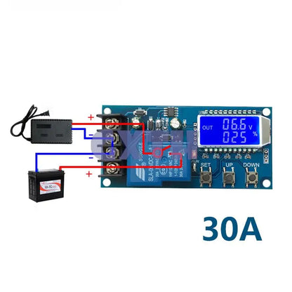 Módulo Control Cargador Batería Plomo-Ácido/Litio 10A/30A 6-60V Protección Sobrecarga Automático 12V/24V