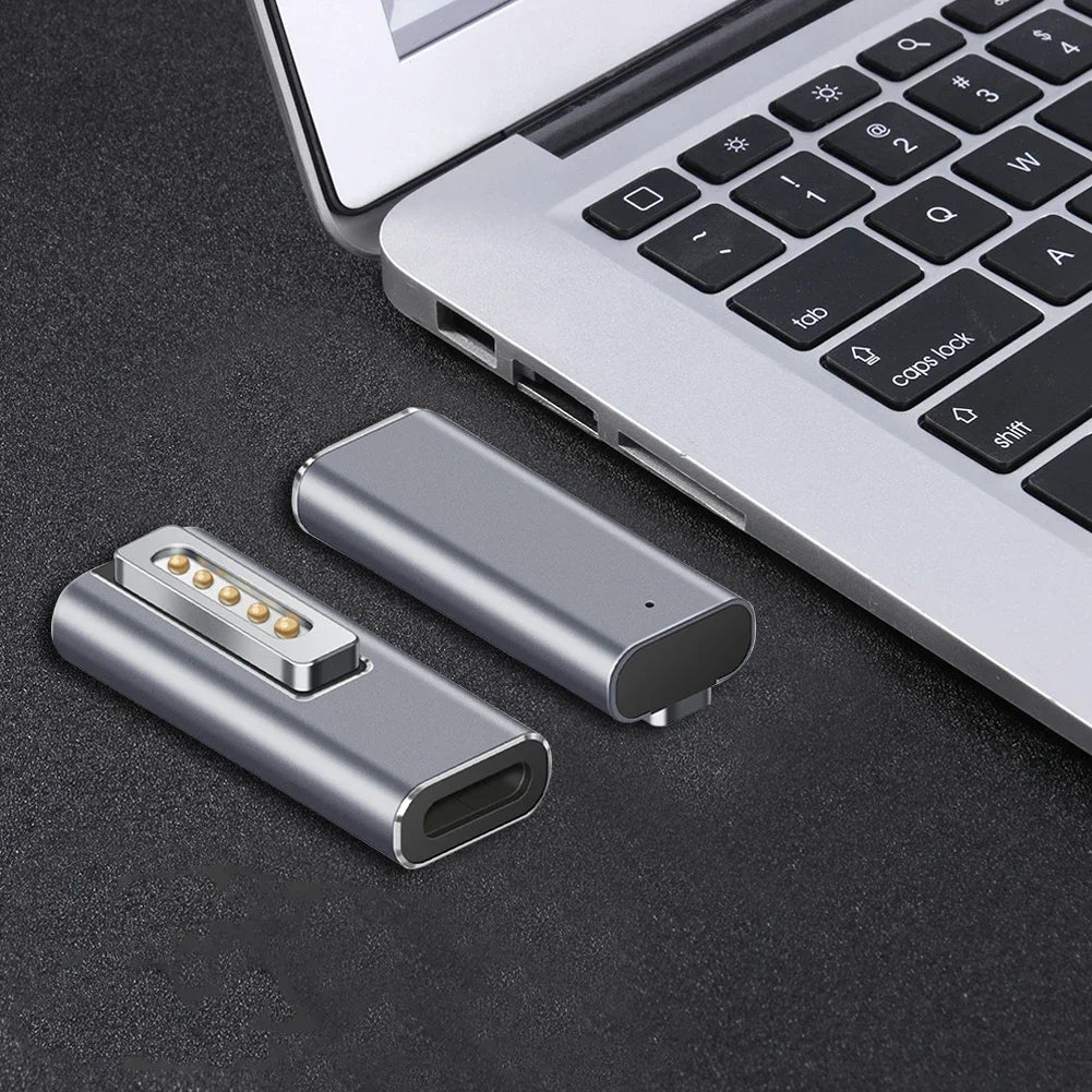 Adaptador Convertidor USB-C Hembra PD a Conector Magnético L-Tip/T-Tip para MacBook Pro Carga Rápida