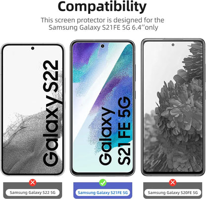 Protector de pantalla de cristal templado 99D para Samsung Galaxy S21FE 4G 5G, 1 a 4 piezas