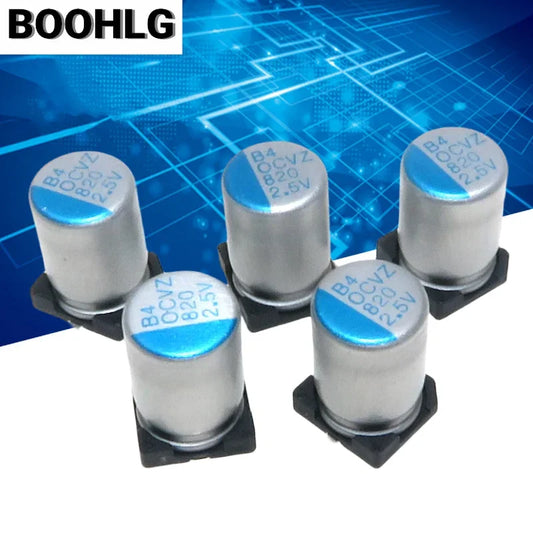 Capacitor Sólido Polímero Chip (820uF, 2.5V, 8x10mm) - Pack 10 Unidades