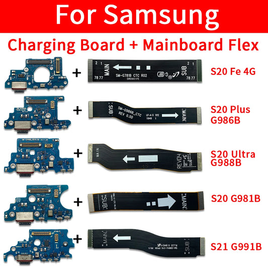 Cable Flex Conexión Placa Principal a Puerto Carga (Dock) para Samsung S20 FE 4G/S20+/S20 Ultra/S21 (Modelos G780/G98x/G991B)