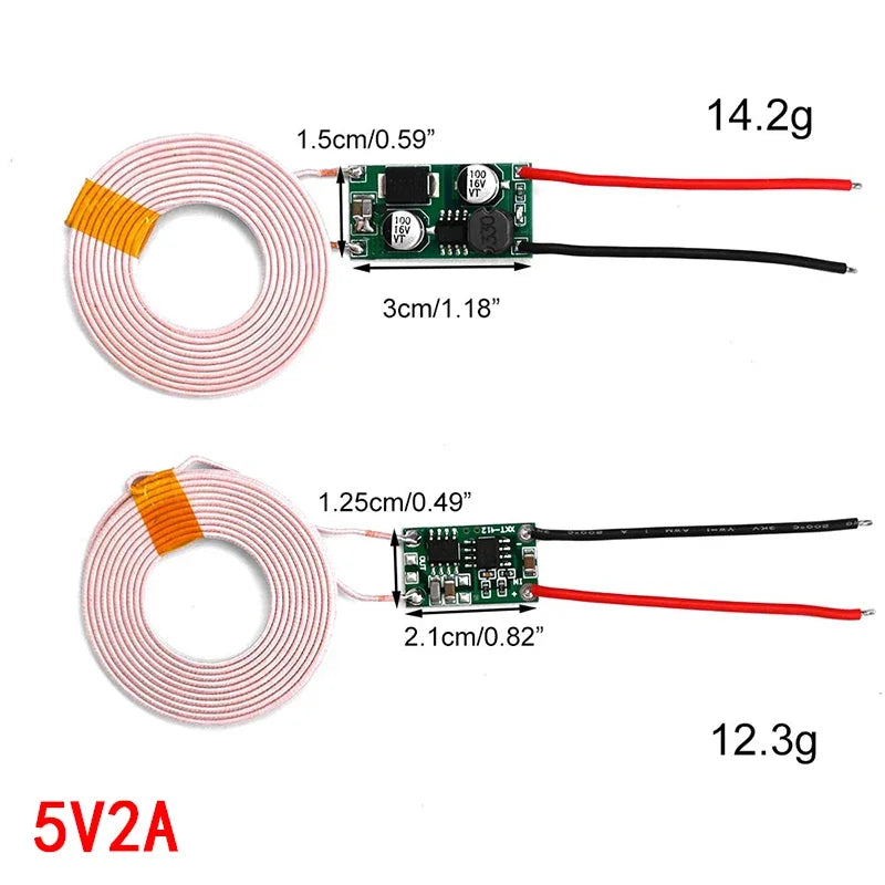 Módulo Transmisor/Receptor Cargador Inalámbrico 5V 1A/2A Terminal Placa Circuito para DIY