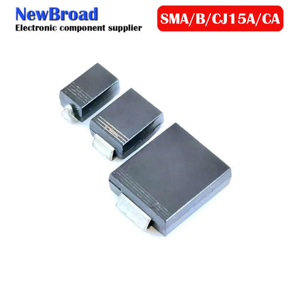 10PCS SMD TVS Diode Unidirectional SMAJ15A BM SMBJ15A LM SMCJ15A GEM Bidirectional SMAJ15CA XM SMBJ15CA BM SMCJ15CA BEM DO-214A