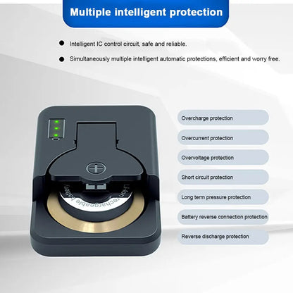 Mini Cargador Universal Portátil para Baterías Pila Botón (LIR2016/LIR2025/LIR2032/LIR1025) con Indicador LED