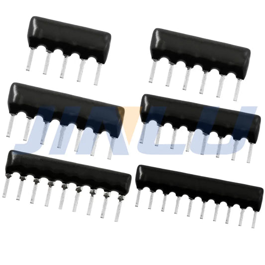 10pcs 9PIN 8PIN 7PIN 6PIN 5PIN exclusion Network Resistor array DIP 100 220 470 680 1K 1.2K 1.5K 2K 2.2K 4.7K 5.1K 10K 100K ohm