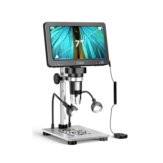Elikliv DM9 7 Inch 50X-1200X Digital Microscope Adjustable HD LCD Video Microscops Camera For PCB Electronics Soldering Tool
