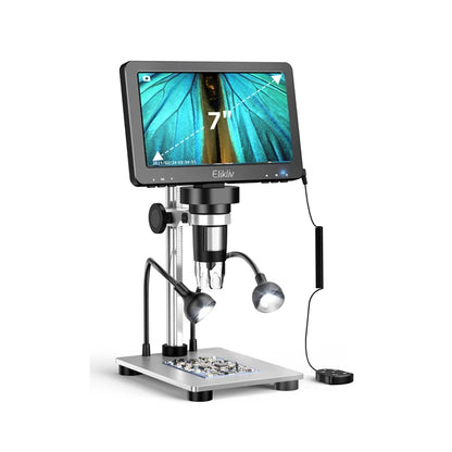 Elikliv DM9 7 Inch 50X-1200X Digital Microscope Adjustable HD LCD Video Microscops Camera For PCB Electronics Soldering Tool