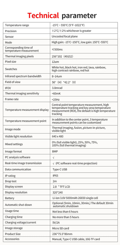 Cámara Termográfica UNI-T (UTi260B/UTi120S/UTi160S) - Termógrafo Infrarrojo Mantenimiento Eléctrico/PCB