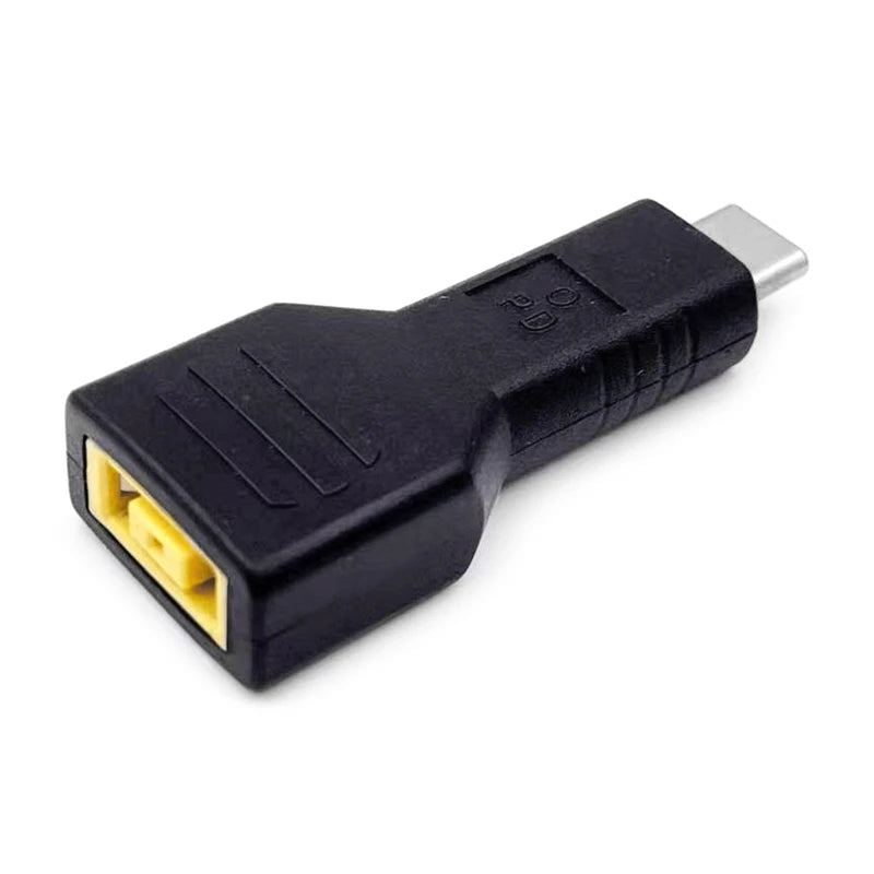 Adaptador Convertidor USB-C Hembra PD a Plug Cuadrado (Slim Tip) para Laptop Lenovo Thinkpad 45W