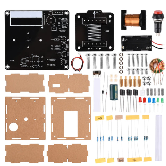 Kit DIY Cañón Electromagnético Alto Voltaje (3V DC) - Módulo Booster Bobina y PCB Práctica Soldadura