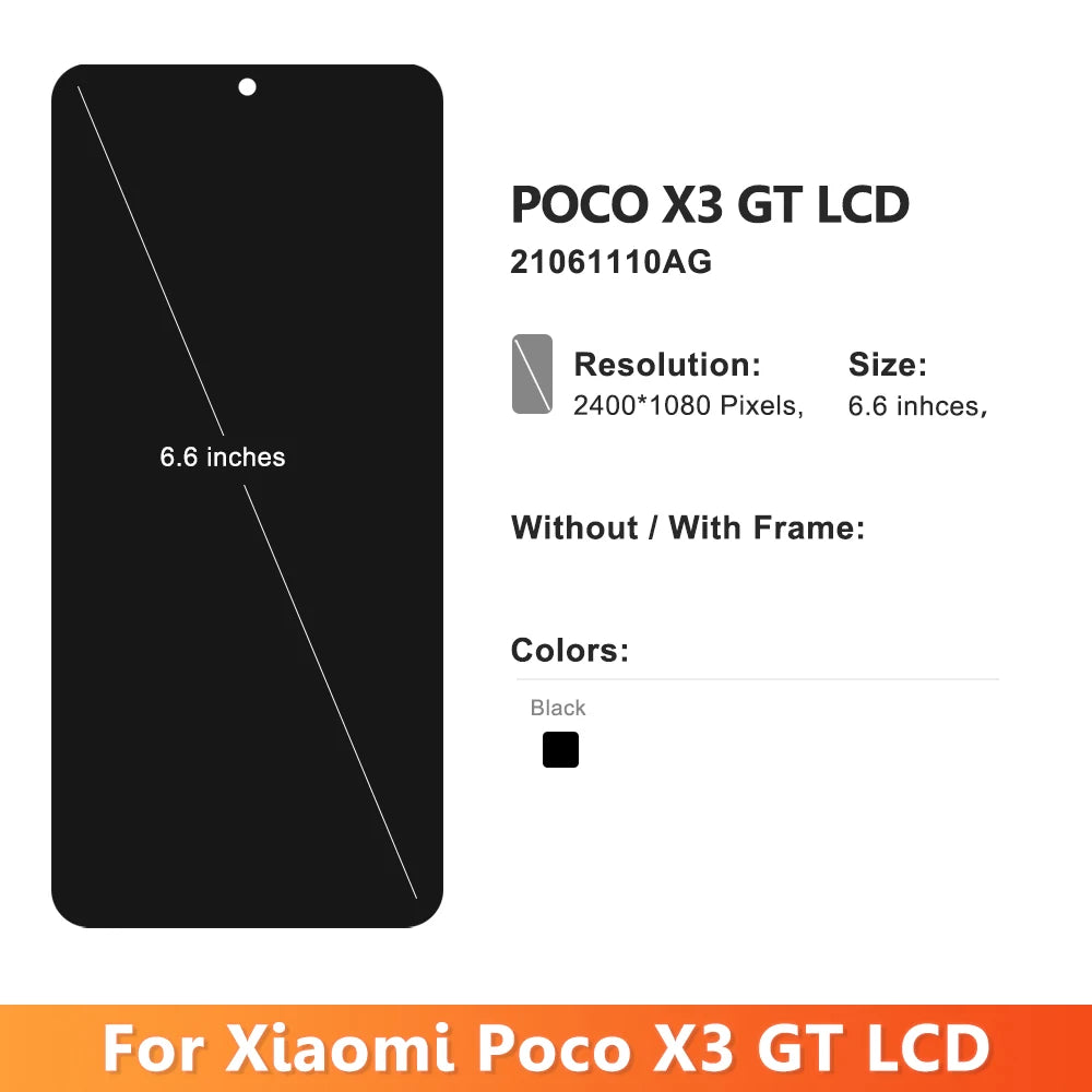 Pantalla LCD 6.6" con Marco y Digitalizador Táctil para Xiaomi POCO X3 GT (21061110AG)