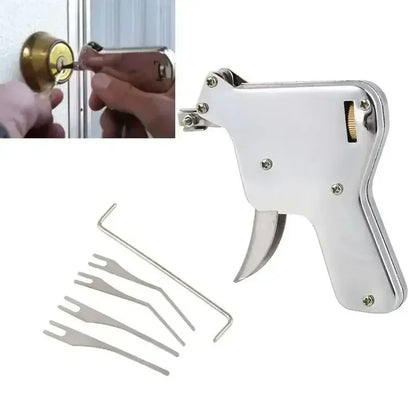 Kit Herramienta Apertura Puertas Acero Inoxidable (Ganzúa/Llave Bump/Pistola Pick) Reparación Cerrajería