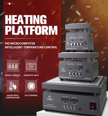 Plataforma Calefactora PCB de Alto Rendimiento con Display Digital (Temperatura Constante) ITECH HP-B100/B150/B180