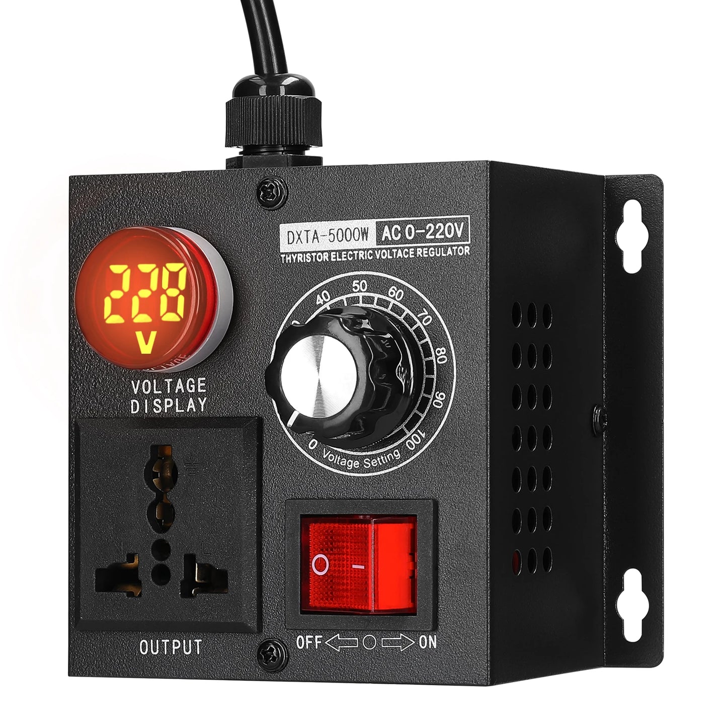 Regulador Voltaje AC 220V 4000W/5000W SCR Dimmer Ajustable Velocidad/Temperatura/Luz