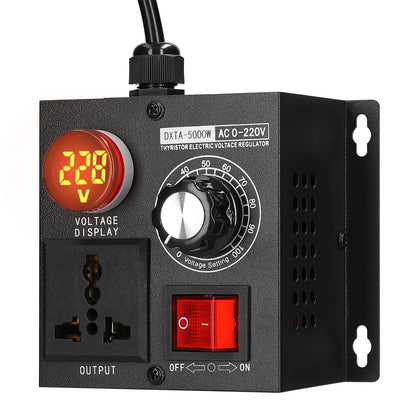 Regulador Voltaje AC 220V 4000W/5000W SCR Dimmer Ajustable Velocidad/Temperatura/Luz