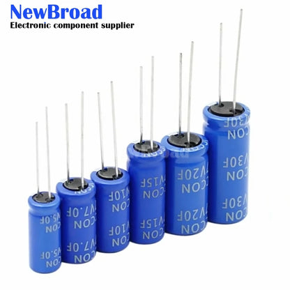 Supercapacitor Farad (1F-30F, 2.7V) Varios Tamaños - Pack 5 Unidades (Valores Surtidos)