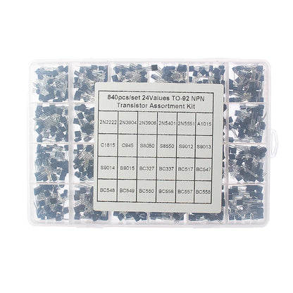 Kit Surtido Transistores BJT TO-92 NPN/PNP (A1015, BCxxx, S8xxx, 2Nxxxx) - 50-900 Piezas