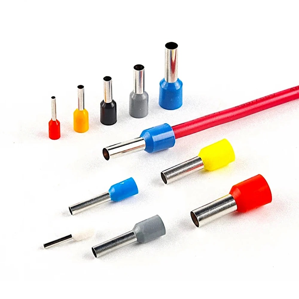 Kit Terminales Conectores Ferrules Cable Aislado AWG 22-7 (Punta Cordón) Surtido (1200 Piezas)