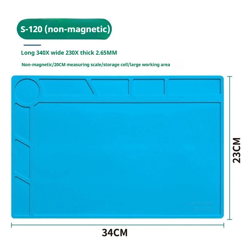 Alfombrilla Silicona Multifuncional Gruesa Magnética Antiestática Resistente Temperatura para Reparación Electrónica/Placa Base IC