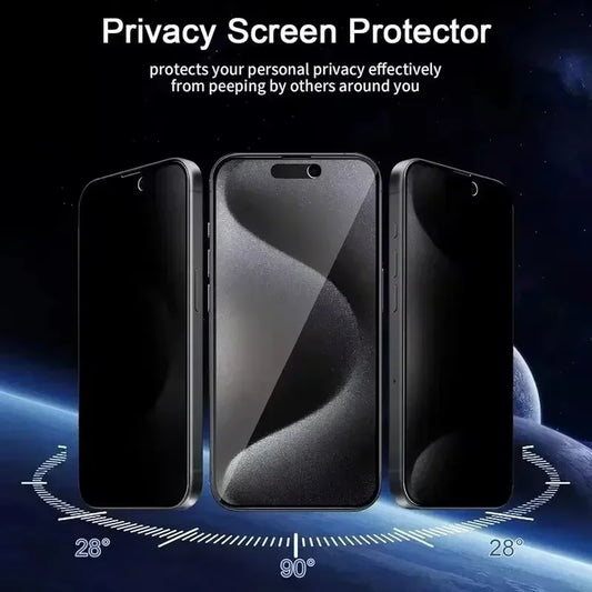 Protector Pantalla Privacidad Anti-Espía Cobertura Completa 8K para iPhone 8 Plus / 11-16 Pro Max / XR / XS Max