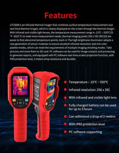 Cámara Termográfica UNI-T (UTi260B/UTi120S/UTi160S) - Termógrafo Infrarrojo Mantenimiento Eléctrico/PCB
