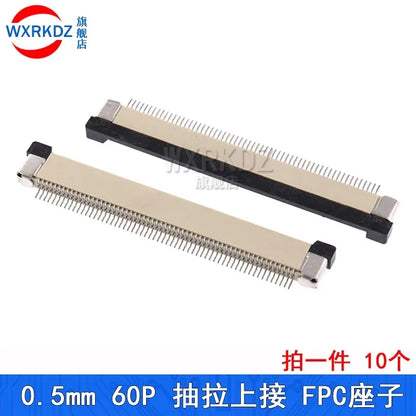 10pcs 0.5mm Pitch FPC Flat Flexible Cable FFC Connector 4P 5 6 8 9 10 12 14 16 20 22 24 30 32 34 40 45 50 60 Pin Top Contact SMT