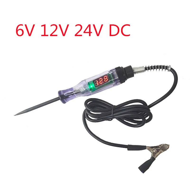 Pluma Tester Voltaje Circuito Universal Auto/Camión con Display Digital y Luz - Accesorio Reparación