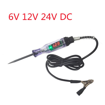 Pluma Tester Voltaje Circuito Universal Auto/Camión con Display Digital y Luz - Accesorio Reparación