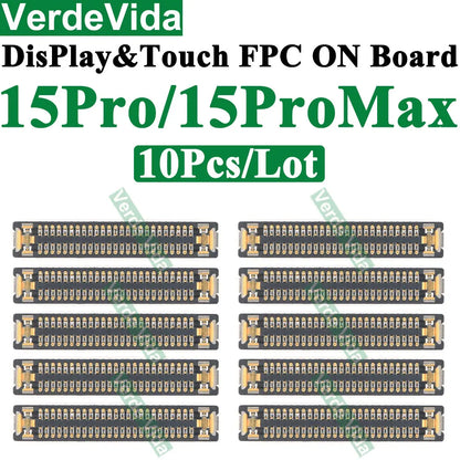 Conector FPC Táctil / Pantalla LCD en Placa Base para iPhone X/XS/XR/11/12/13/14/15/16 Pro Max/Plus (10 Unidades)