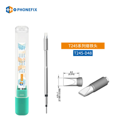 Puntas Cautín Soldador PHONEFIX Serie C245/C470 para Estación JBC / Mango Universal T245/T470 (Reparación PCB/IC)