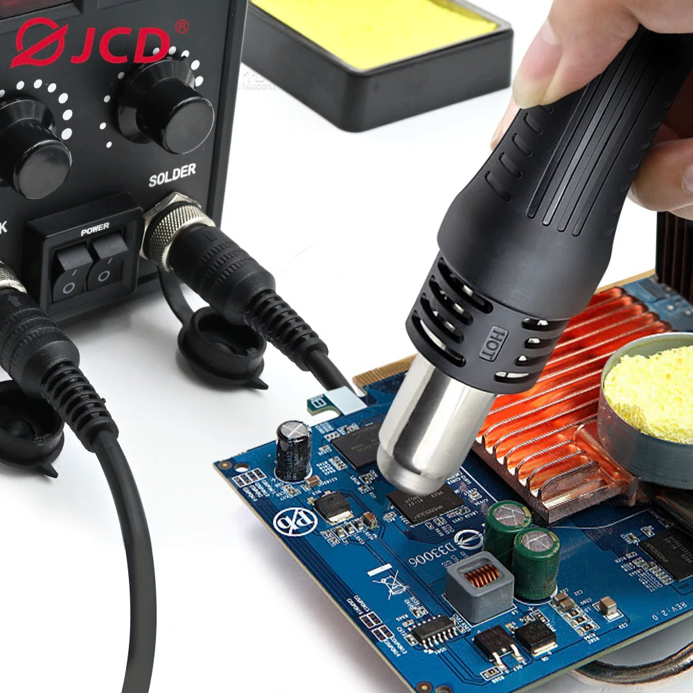 JCD 8586D Soldering Station 2 IN 1 750W Hot Air Gun LCD Dual Digital Display Electric Soldering Iron SMD Welding Rework Station