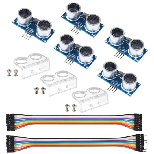 Módulo Sensor Distancia Ultrasónico MELIFE HC-SR04 con Soporte Montaje y Set Cables para Arduino Mega R3/Mega2560 Robot (5 Unidades)