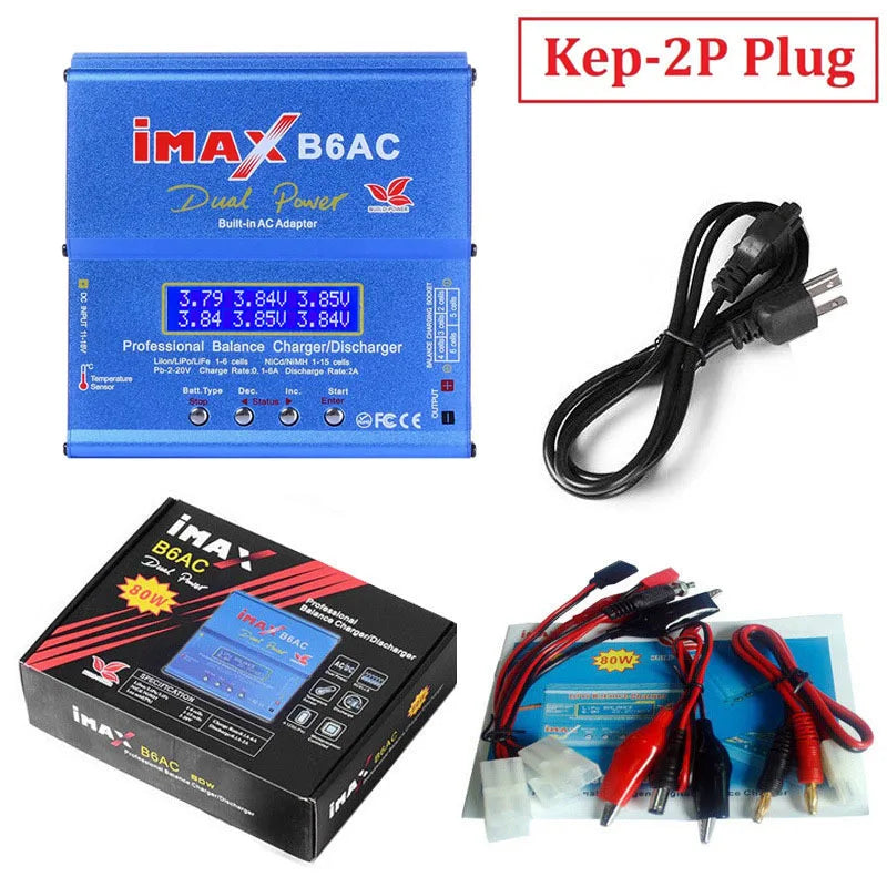 iMAX B6AC 2.0 RC Charger 80W B6AC 6A Battery Charger LiHv Lipo Nimh Li-ion Ni-cd Digital Balance Charger With LCD Digital Screen