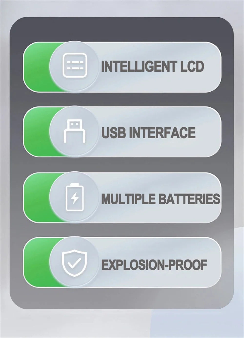 Cargador USB Inteligente Baterías LCD (1/2/4 Ranuras) para Litio Recargable 18650 (4.2V) / Ni-MH AA/AAA (1.2V)
