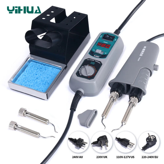 YIHUA 938D Portable Tweezers Soldering Station 110V 220V Soldering Iron Station Chip Desoldering Kit Set SMD Welding Equipment