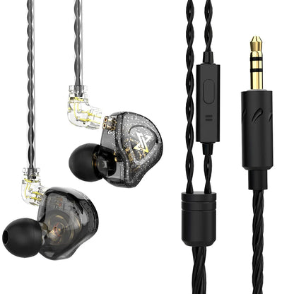 Auriculares con Cable QKZ AK6 (Driver Cobre HiFi, 3.5mm) Deportivos con Micrófono (Bajos Estéreo, In-Ear)