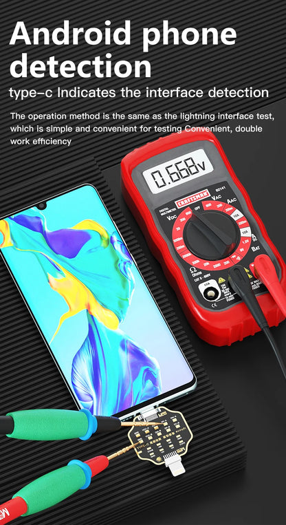 Placa PCB Test Micro USB / Tipo-C - Tester Flex Carga Dock para iPhone (U2) / Android