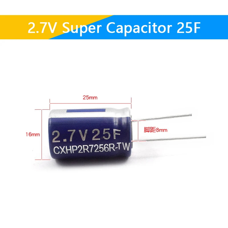 Supercapacitores Farad 2.7V - Varios Valores (0.5F a 60F)
